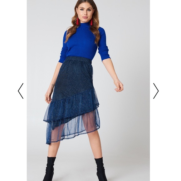nakd Dresses & Skirts - Nakd glitter ruffle midi skirt